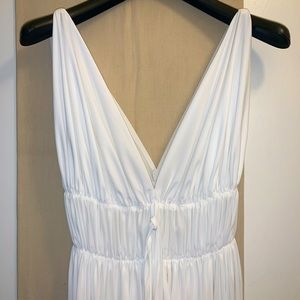 Norma Kamali wrap grecian style dress, white, L